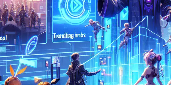 A modern digital media hub showcasing vibrant thumbnails for adult film categories with futuristic visuals and Japanese cultural references.