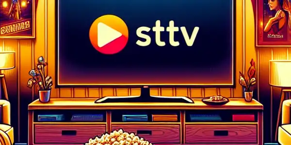 Cozy home theater with a large TV, plush sofa, popcorn, and warm lighting, perfect for movie nights.