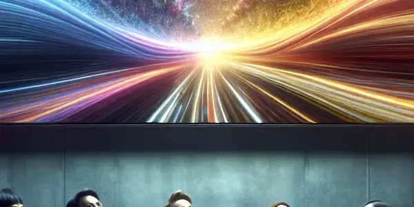 A cozy living room scene with a couple enjoying a high-definition adult film on a large TV.