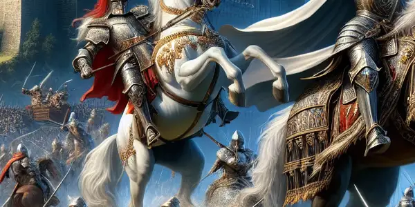 A serene landscape featuring a tranquil lake surrounded by lush greenery and distant mountains.